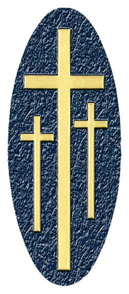 443 DA18 517 BL GD 3 Crosses Blue Gold